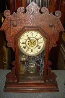 Late Nineteenth Century Waterbury Clock Company, Waterbury, Connecticut, Walnut Shelf Clock,