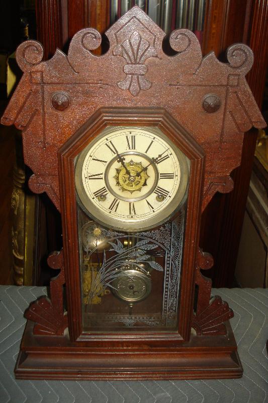 Late Nineteenth Century Waterbury Clock Company, Waterbury, Connecticut, Walnut Shelf Clock,