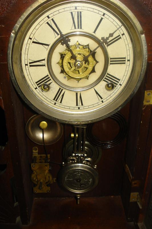 Late Nineteenth Century Waterbury Clock Company, Waterbury, Connecticut, Walnut Shelf Clock,