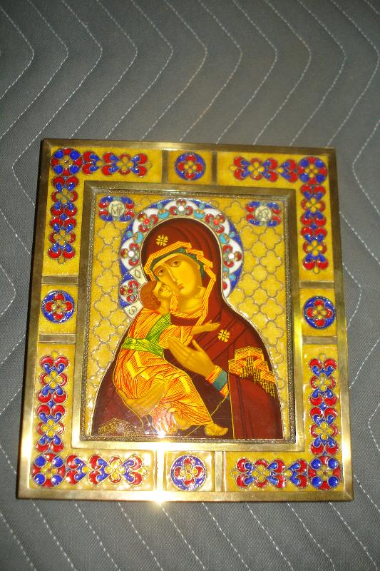 Early Twentieth Century Greek Orthodox Cloisonne Icon