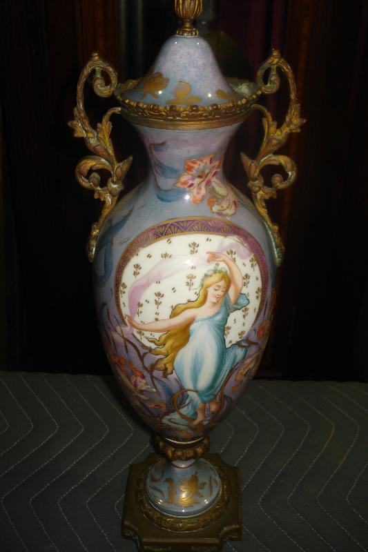 Signed Sevres Early Twentieth Century Art Nouveau Urn With Lid, Bronze Mounts
