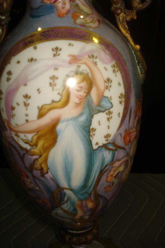 Signed Sevres Early Twentieth Century Art Nouveau Urn With Lid, Bronze Mounts