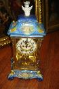 Ansonia Clock Company Porcelain Crystal Regulator In Blue