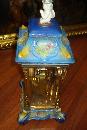 Ansonia Clock Company Porcelain Crystal Regulator In Blue