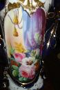 Pair Of Nineteenth Century Paris Porcelain Vases, Hand Painted Floral Scenes