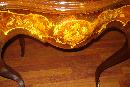 Nineteenth Century French Center Table, Bombe, Inlaid Throughout, Bronze Mounts
