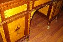 Fabulous Nineteenth Century English Desk, Inlaid On All Sides, Original Leather Top, Twin Pedestals,