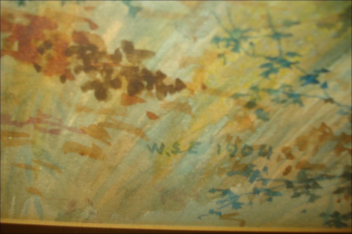 Early Twentieth Century Watercolor Signed W. S. E.,