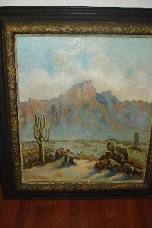 Early Twentieth Century American Western Oil On Canvas, Signed,
