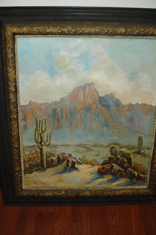 Early Twentieth Century American Western Oil On Canvas, Signed,