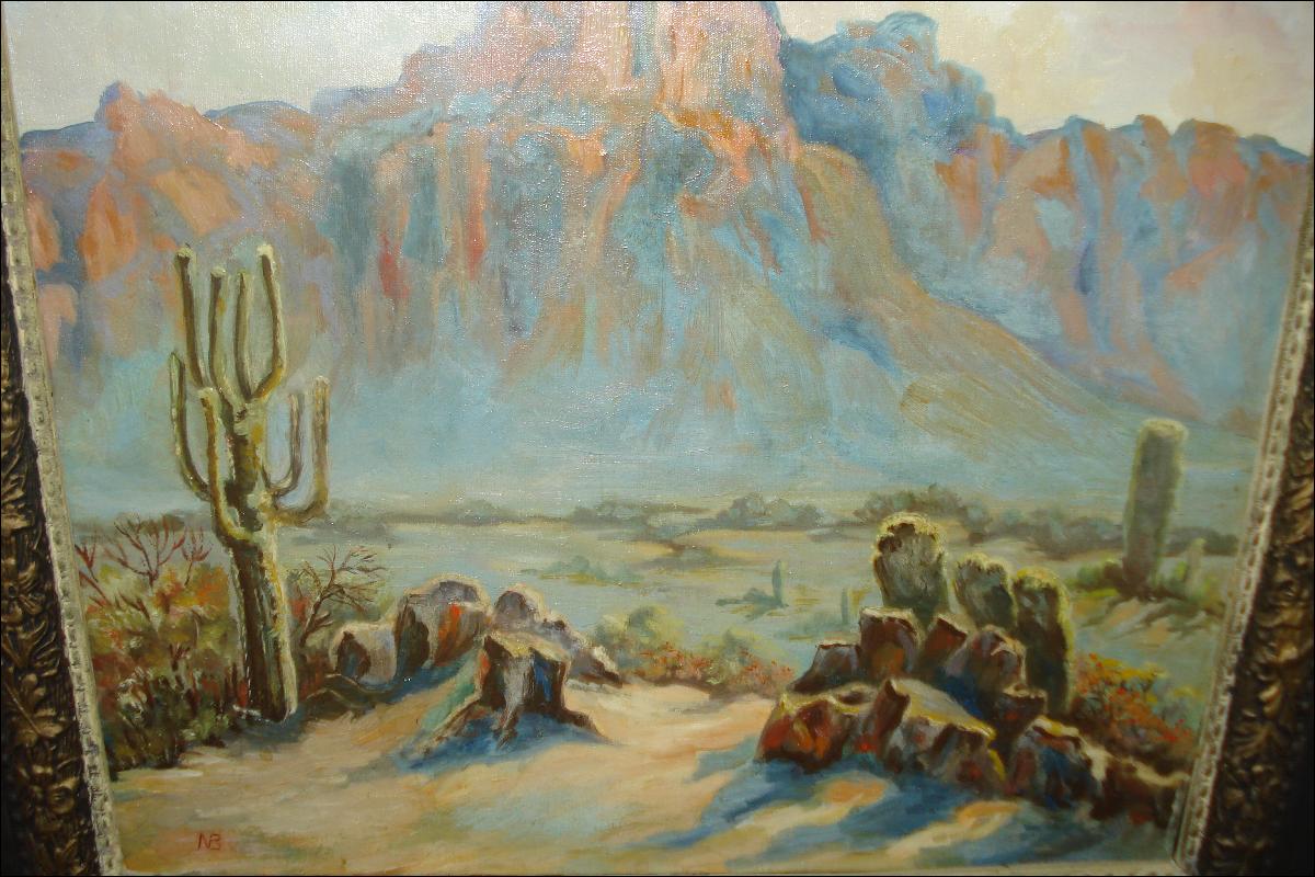 Early Twentieth Century American Western Oil On Canvas, Signed,