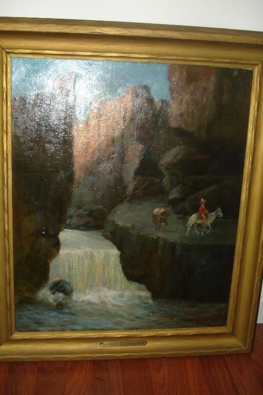 Early Twentieth CenturyAmerican Western Oil Painting On Board Signed Gean Smith,