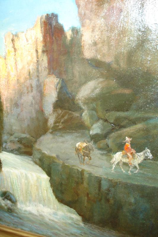 Early Twentieth CenturyAmerican Western Oil Painting On Board Signed Gean Smith,