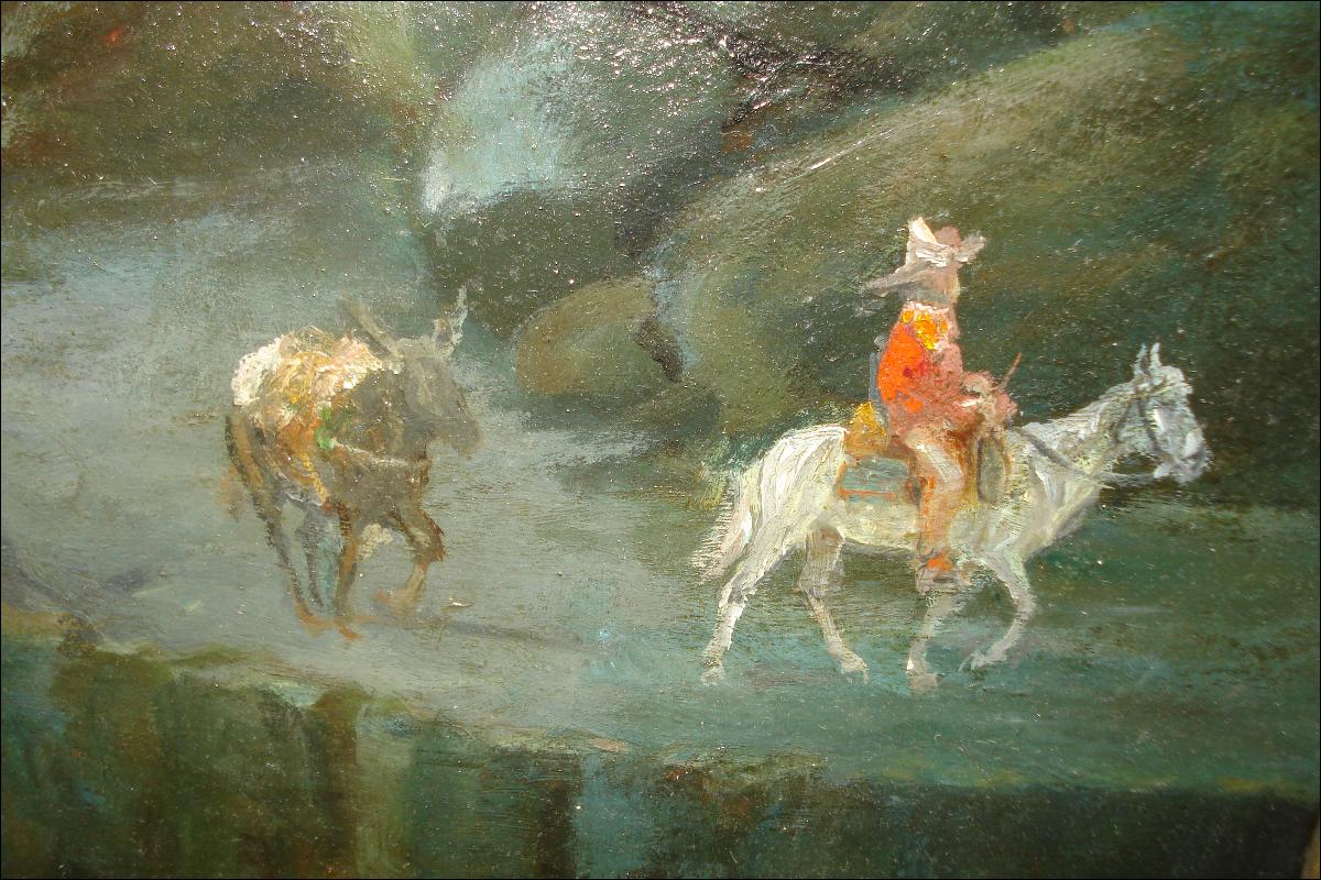 Early Twentieth CenturyAmerican Western Oil Painting On Board Signed Gean Smith,