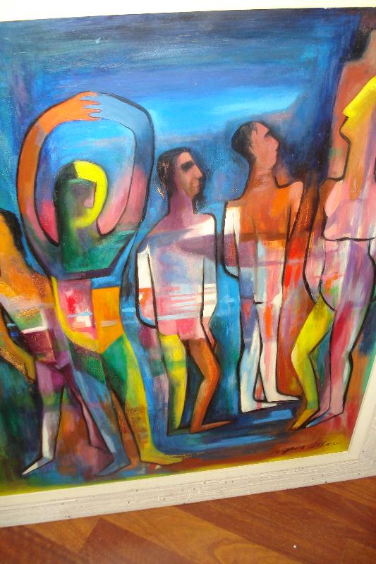 Outstanding Mid Century Oil On Board By Gene Artman, 1954