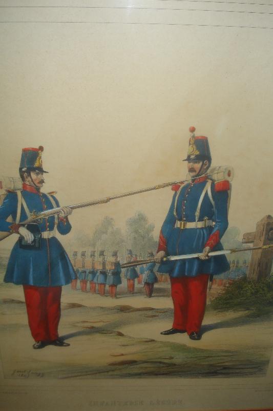 Pair Of Original Hand Colored Lithographs, French Military, 1845,