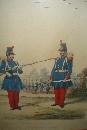 Pair Of Original Hand Colored Lithographs, French Military, 1845,