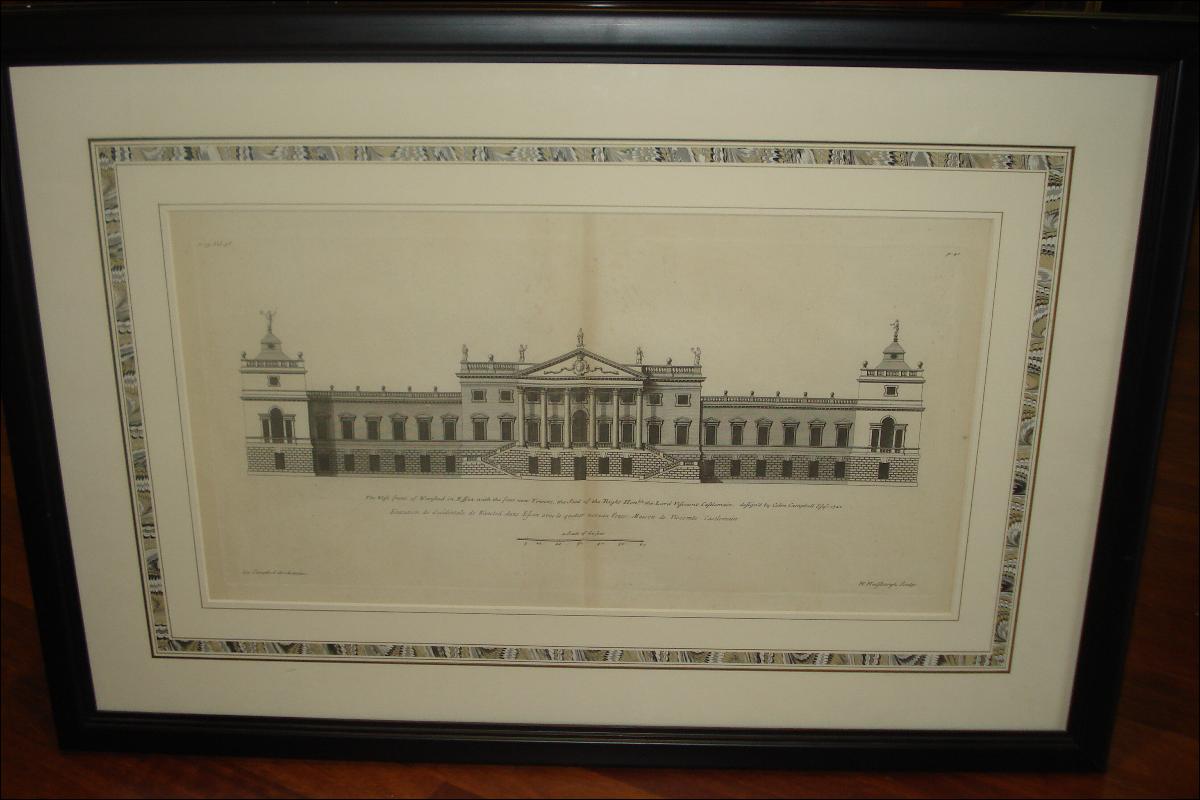 Original Early Eighteenth Century Copperplate Engravings (Pair) By Colin Campbell,