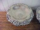 Pair Antique Ornate Reticulated Tiffany & Co Sterling Silver Footed Compotes