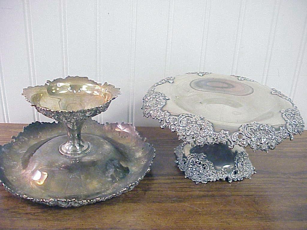 Pair Antique Ornate Reticulated Tiffany & Co Sterling Silver Footed Compotes