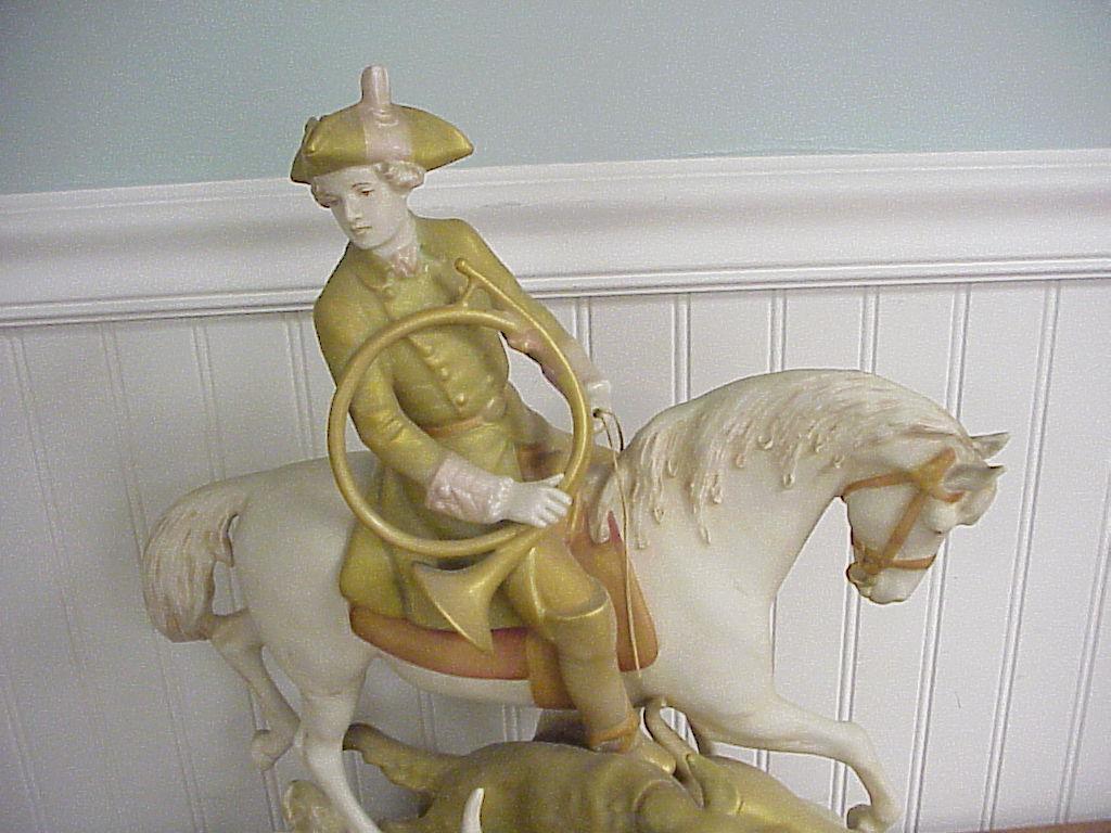 Antique Czechoslovakian Porcelain Fox Hunt Figure 29