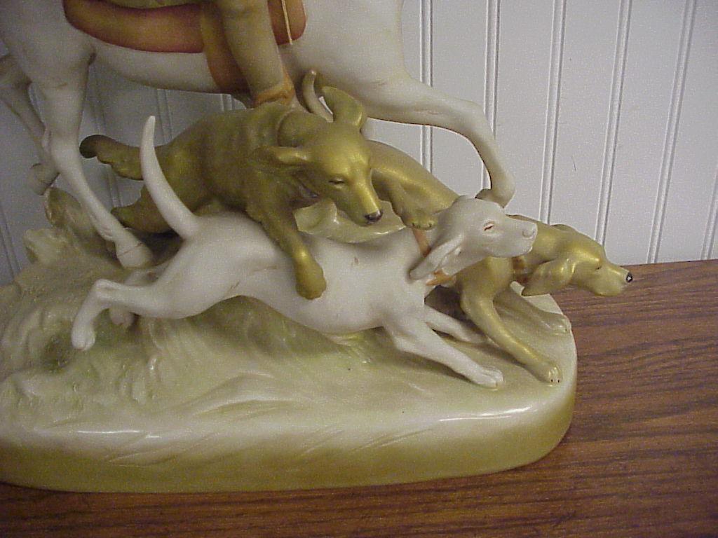 Antique Czechoslovakian Porcelain Fox Hunt Figure 29