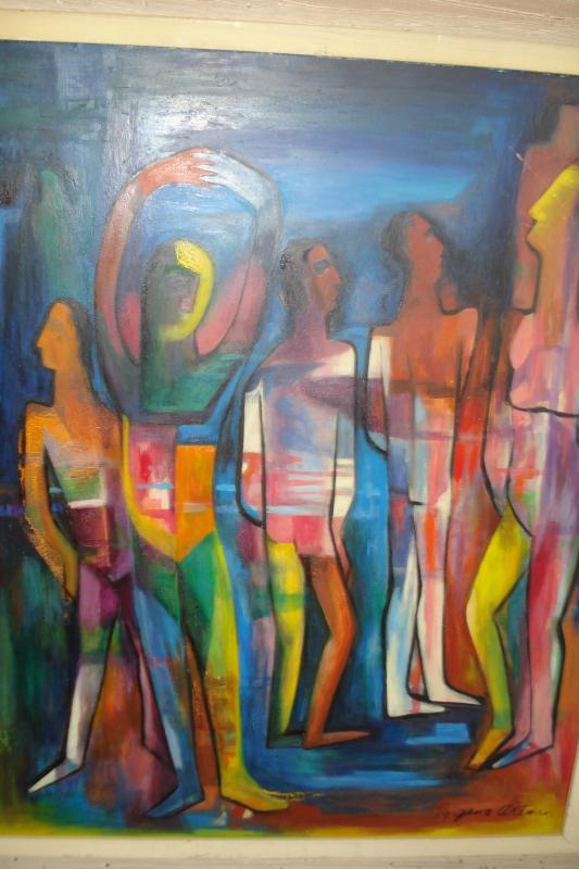 Outstanding Mid Century Oil On Board By Gene Artman, 1954