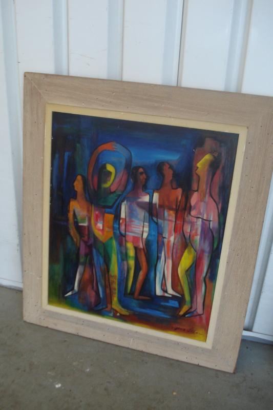 Outstanding Mid Century Oil On Board By Gene Artman, 1954