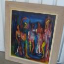 Outstanding Mid Century Oil On Board By Gene Artman, 1954