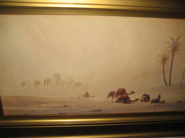 Nineteenth Century Watercolor on Paper, Orientalist Scene, Signed ,