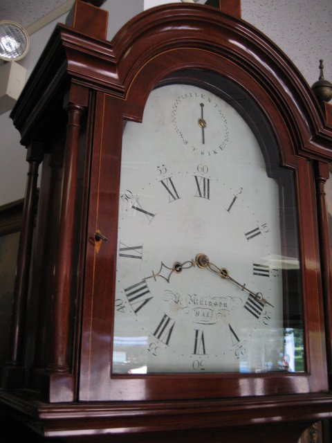 Late Eighteenth Century Original Baltimore Mahogany Tallcase Clock (Longcase or Grandfather Clock) by William Atkinson
