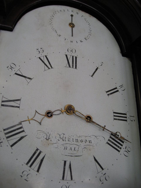 Late Eighteenth Century Original Baltimore Mahogany Tallcase Clock (Longcase or Grandfather Clock) by William Atkinson
