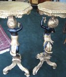 Late Eighteenth Century Assembled Pair of Ebonized, Carved and Gilded Blackamoors