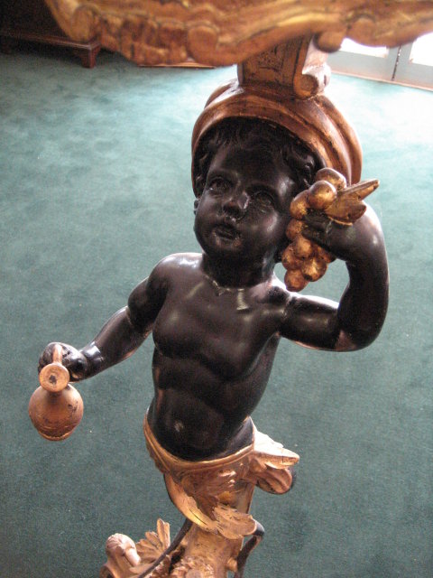 Late Eighteenth Century Assembled Pair of Ebonized, Carved and Gilded Blackamoors