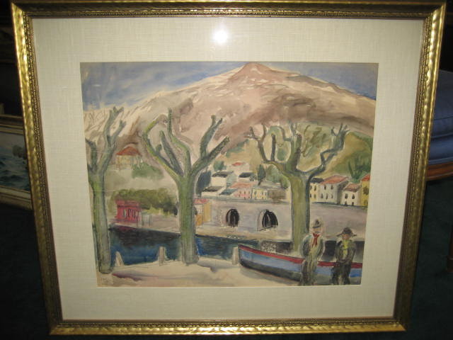Watercolor on Paper by Erich Brill in the Style of Prendergast