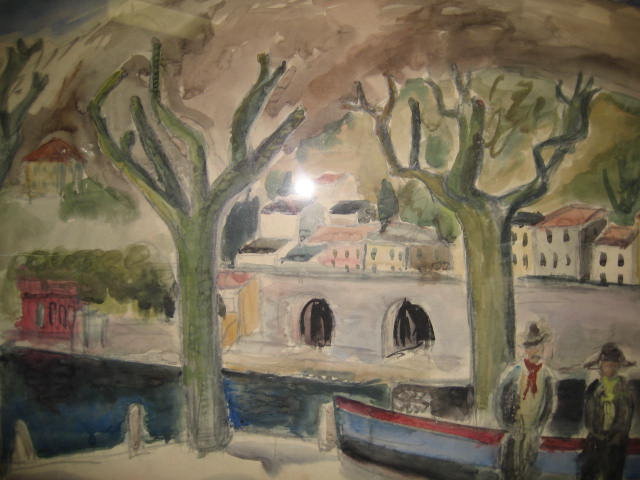 Watercolor on Paper by Erich Brill in the Style of Prendergast