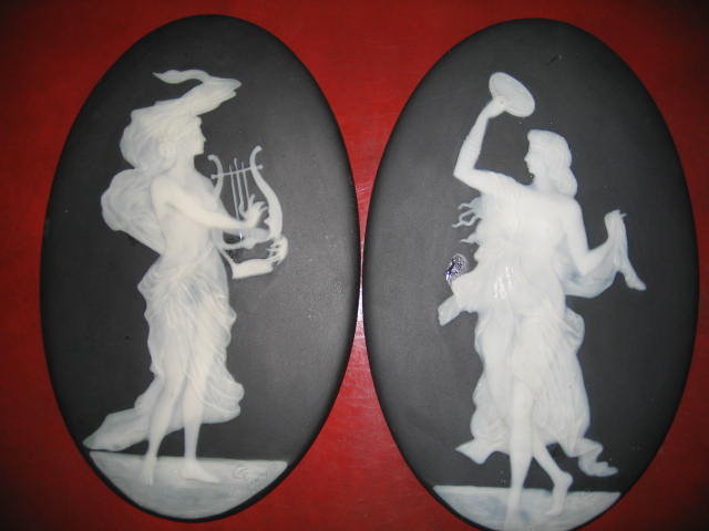 Pair of Late Nineteenth to Early Twentieth Century French Limoges Signed Pate Sur Pate and Porcelain Plaques