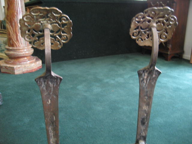 Eighteenth Century American Hand Forged Andirons