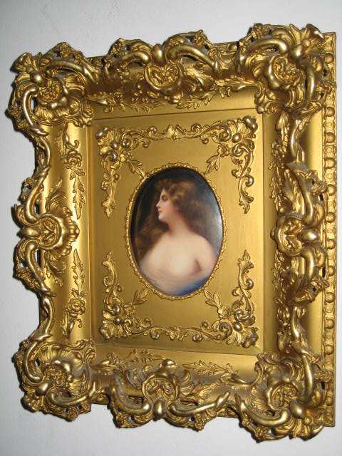Late Nineteenth to Early Twentieth Century Oil on KPM Porcelain Plaque