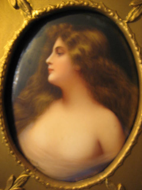 Late Nineteenth to Early Twentieth Century Oil on KPM Porcelain Plaque