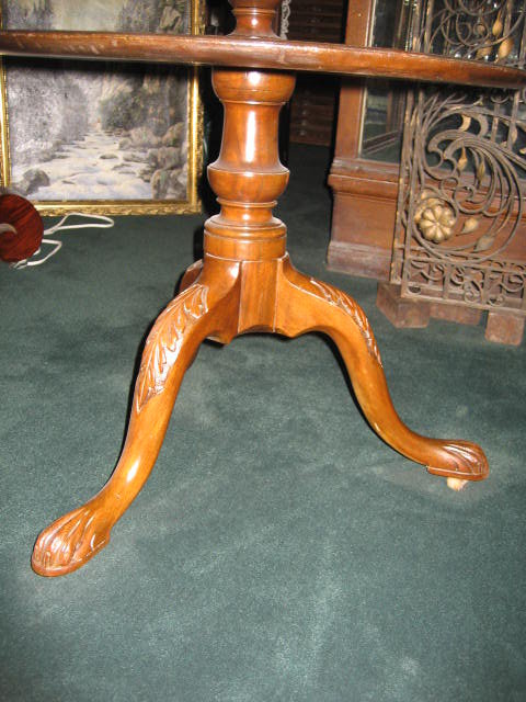 Original Nineteenth Century Mahogany Dumbwaiter (Server) of Three Tiers, Queen Anne, Acanthus Carved Knees And Carved Paw Feet
