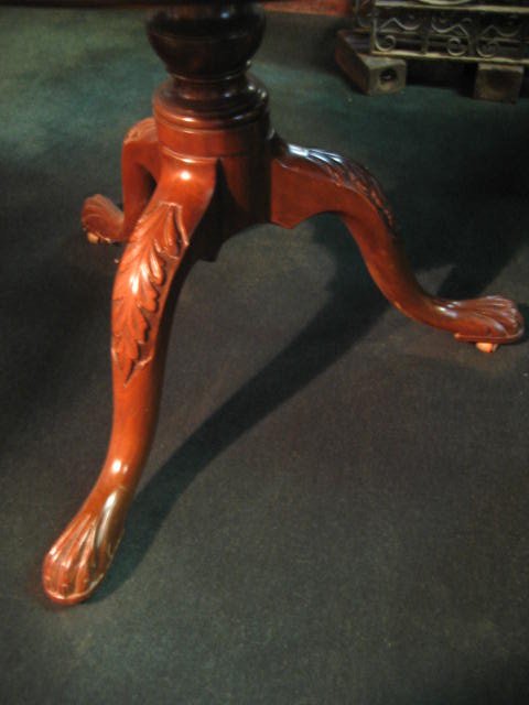Original Nineteenth Century Mahogany Dumbwaiter (Server) of Three Tiers, Queen Anne, Acanthus Carved Knees And Carved Paw Feet