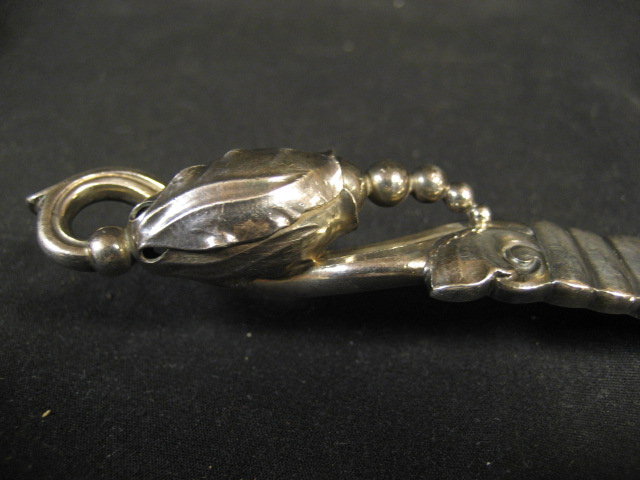 George Jensen Sterling Silver Blossom Pattern # 84 Pie / Cake Knife / Server Circa Late Nineteenth to Early Twentieth Century