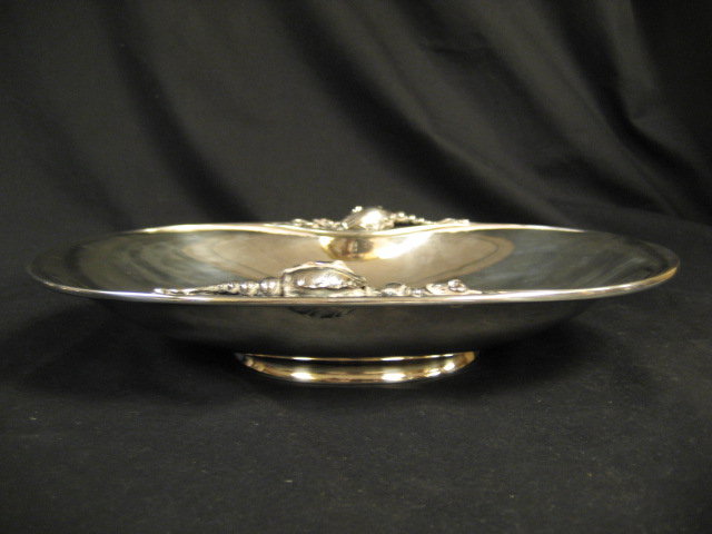 George Jensen Sterling Silver Hollowware Oval Serving Bowl Blossom Pattern # 2B Circa 1919