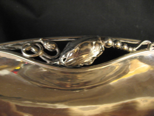 George Jensen Sterling Silver Hollowware Oval Serving Bowl Blossom Pattern # 2B Circa 1919