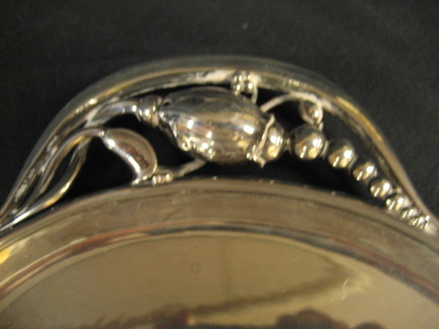 George Jensen Sterling Silver Hollowware Oval Serving Tray Blossom Pattern # 2H Circa 1919