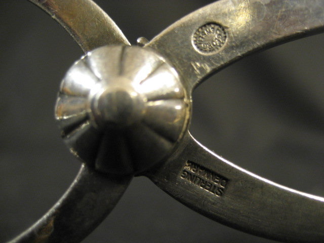 George Jensen Sterling Silver Large Solid Sandwich Tongs of the