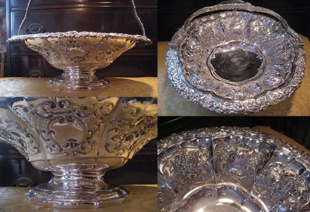 Sterling Silver English Basket with Handle
