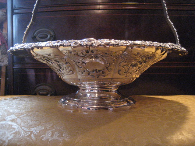 Sterling Silver English Basket with Handle