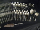Alvin Chateau Rose Sterling Silver Flatware Set 85 Pcs